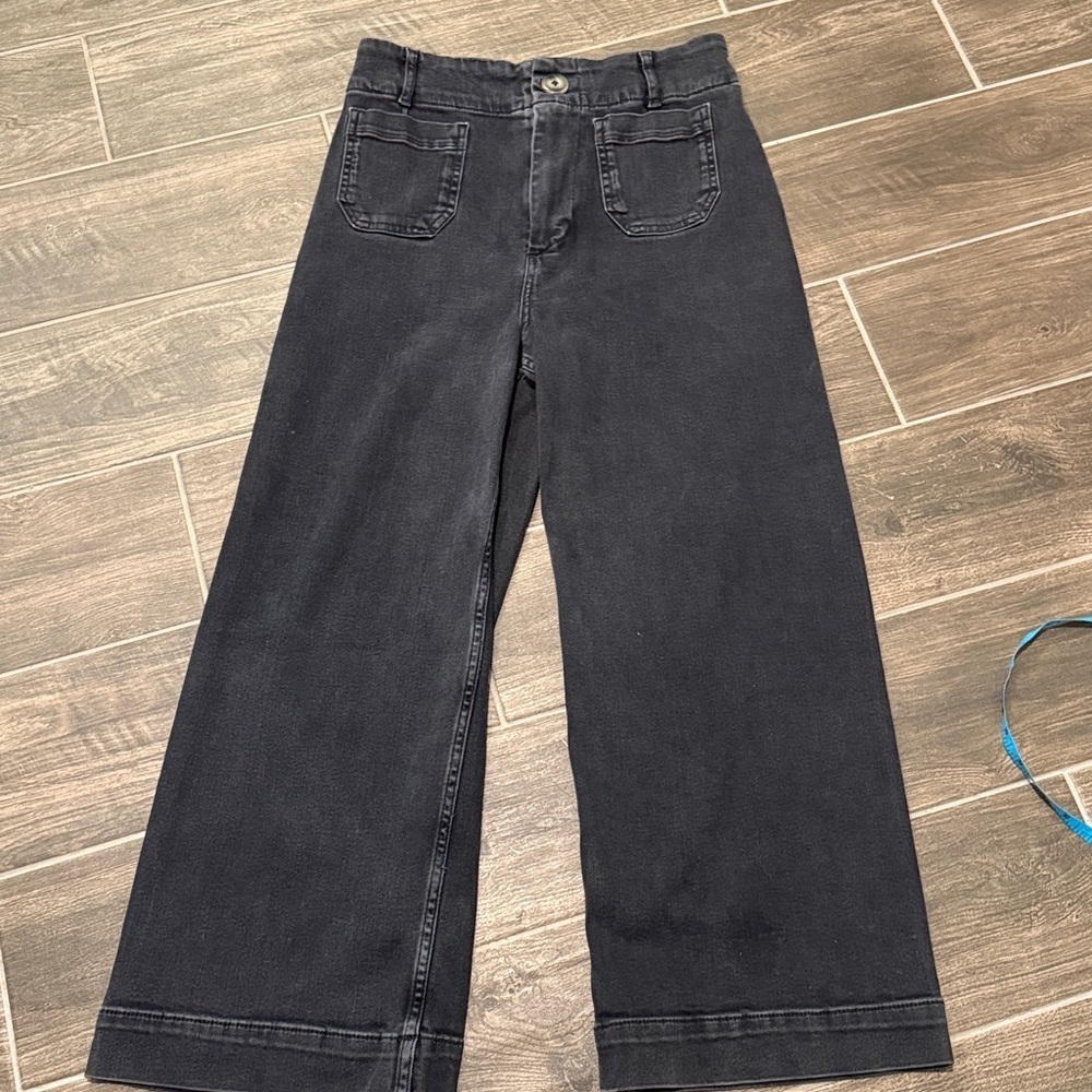 Anthropologie Pilcro The Skipper High Rise Cropped Vintage Black Denim Jeans - Picture 8 of 16